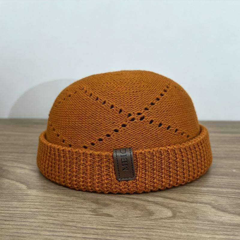 Knitted Landlord Hat Men'S Spring And Summer Thin Ruffian Handsome Melon Fur Hat Women'S Street Versatile Face Small Fashion Trendy Hat