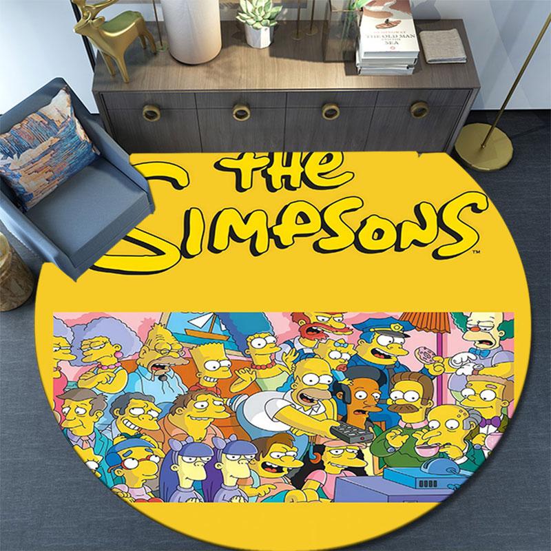 The Simpsons Poster pattern round rug,Carpet Rug for Living Room Bedroom Playroom ,Non-slip Floor Mat,Holiday Gifts and Birthday Gifts.