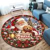 Cute Christmas Day Gift Bell Santa Claus Snowman Christmas Tree round rug Home Soft Decorative Anti slip Chair Mat Carpet Outdoor Floor Mat Carpet 109