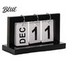 Desktop Calendar with Ornament Decor Metal Perpetual Solid Wood Iron Ring Rust-Resistant Wooden Rust-resistant