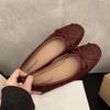 Fashion IPPEUM Mary Janes Shoes Round Toe Red Ballet Flats Black 2025 New Soft Women Leather Ballerina Shoes
