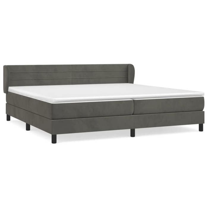 Maison Exclusive - Rete a doghe per letto e materasso Grigio scuro 200x200cm Velluto