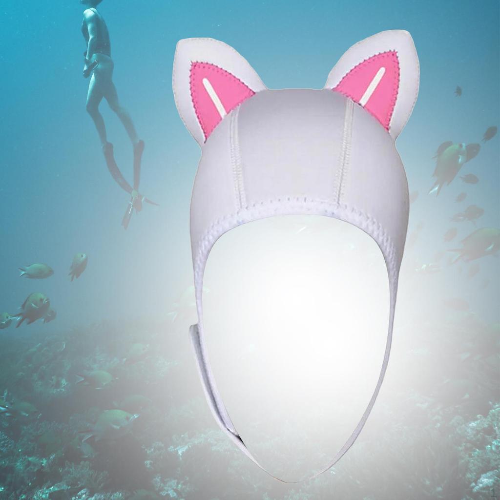 Cat Ears Diving Cap 3mm Neoprene Swimming Suit Hood Cute for