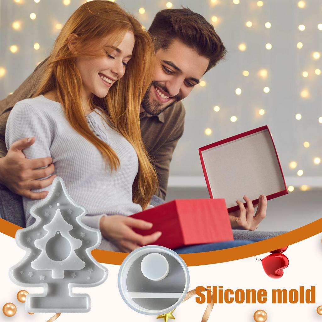 Tealight Candle Mold Christmas Tree Tealight Candle Holder Silicone Molds 2 Pieces Plaster Mould Art Craft For Wedding