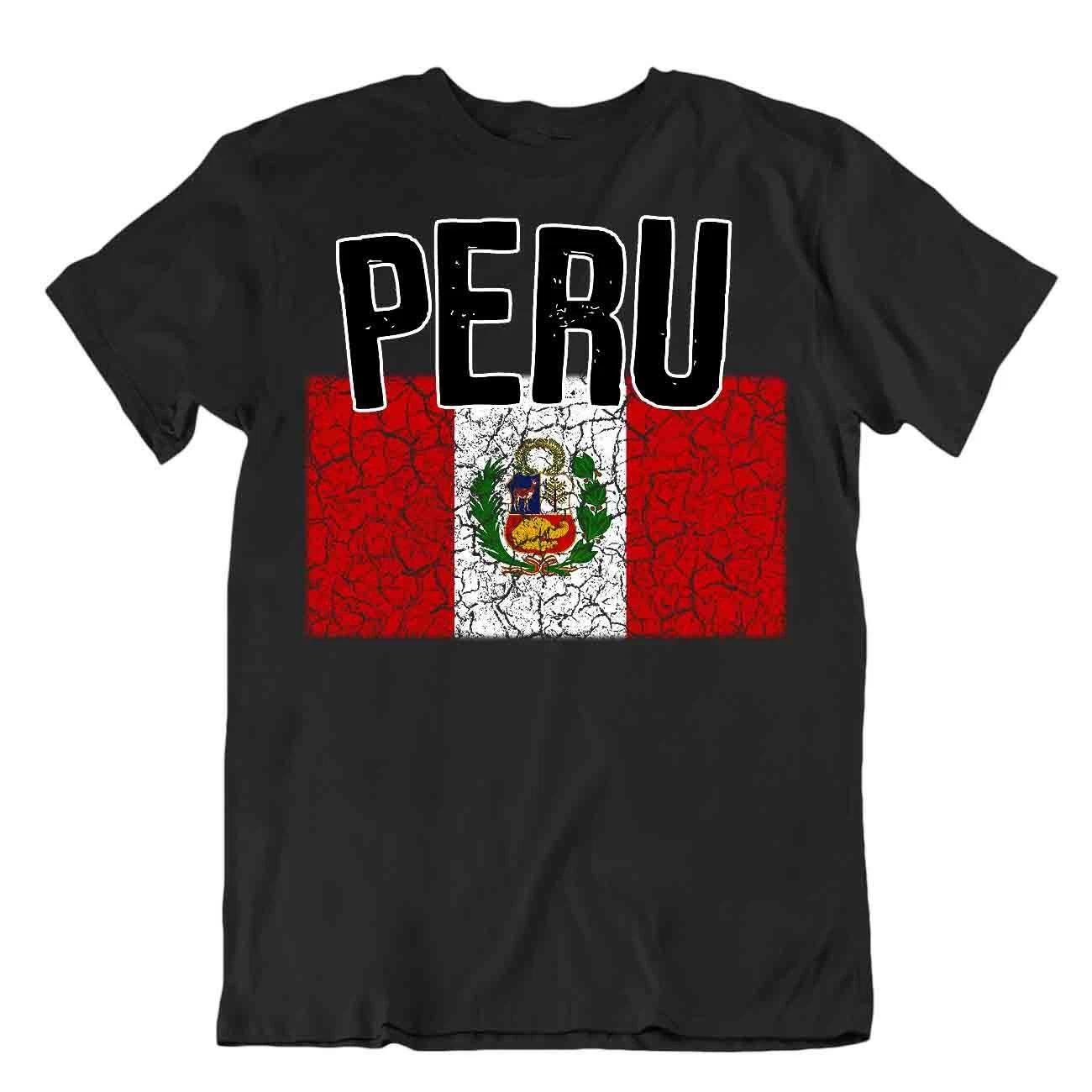 Flag T-Shirt Peru Fashion Country Souvenir Gift Tee Pride logo M
