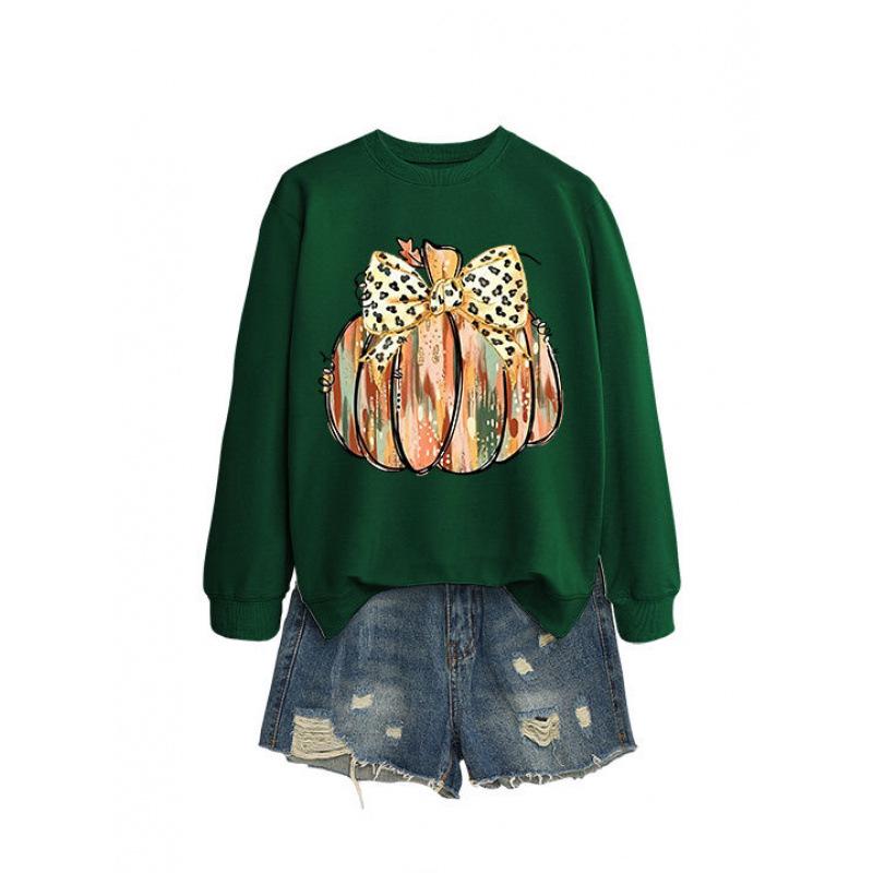 European Fashion Leopard Print Bow Long Sleeve Women's Hoodie
