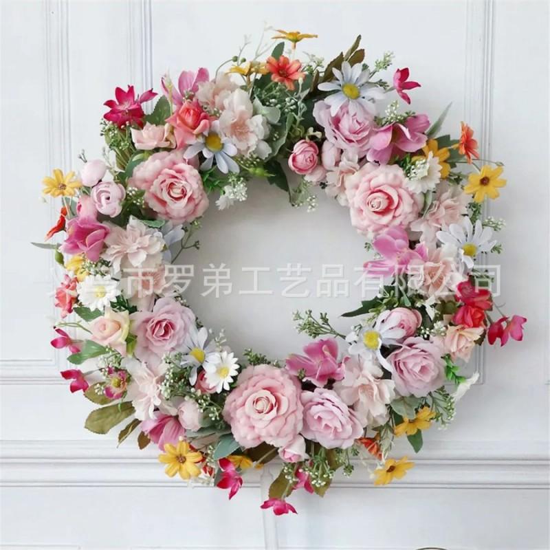 Artificial Flower Wreath Easter Valentines Day Decor Hotel Restaurant Door Hanging Decoration