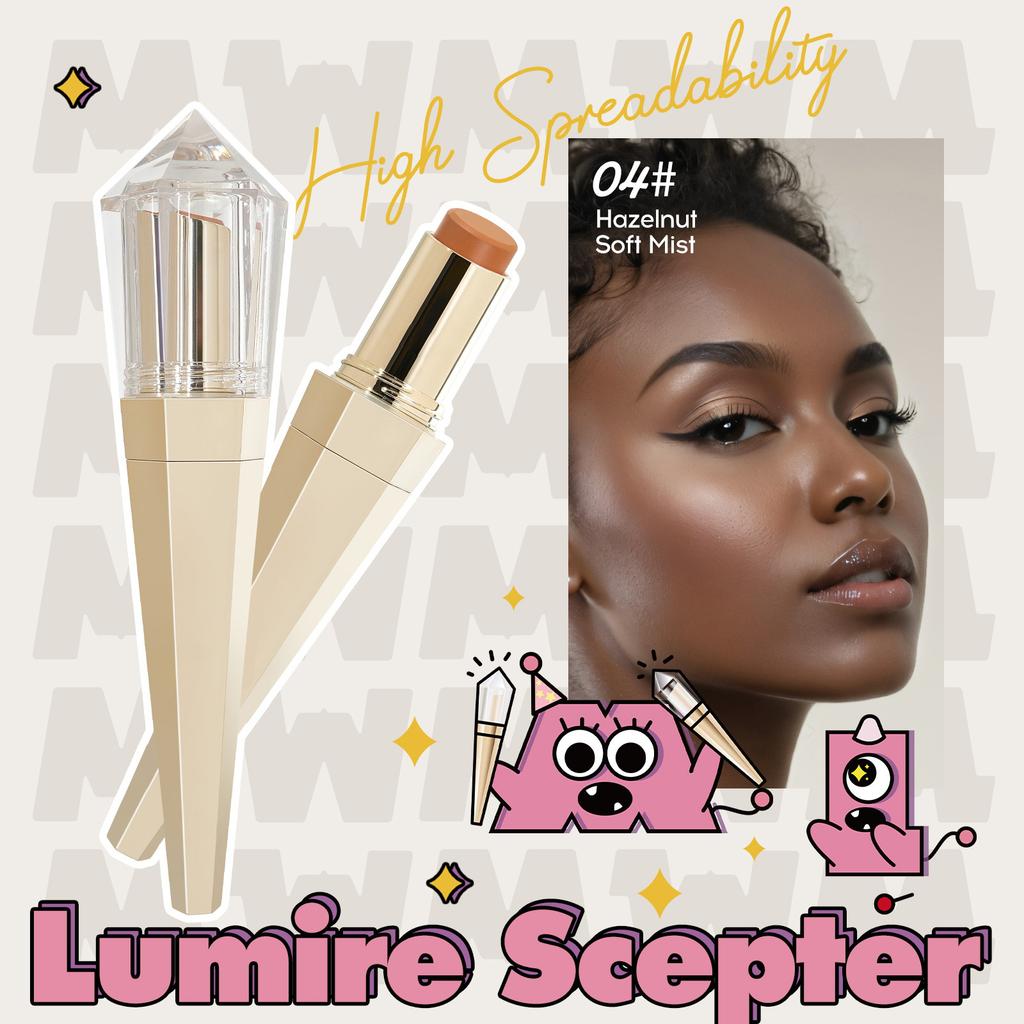 Crown Foundation Concealer Stick Set, Naturally Conceals, Erasable Foundation, Portable Makeup Brush