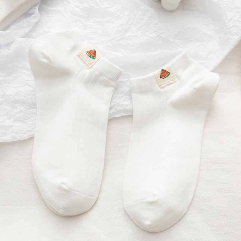 Women's Spring-Summer Low-Cut Japanese Style Short Ankle Socks - Cute, Trendy, Pure Cotton White Boat Socks