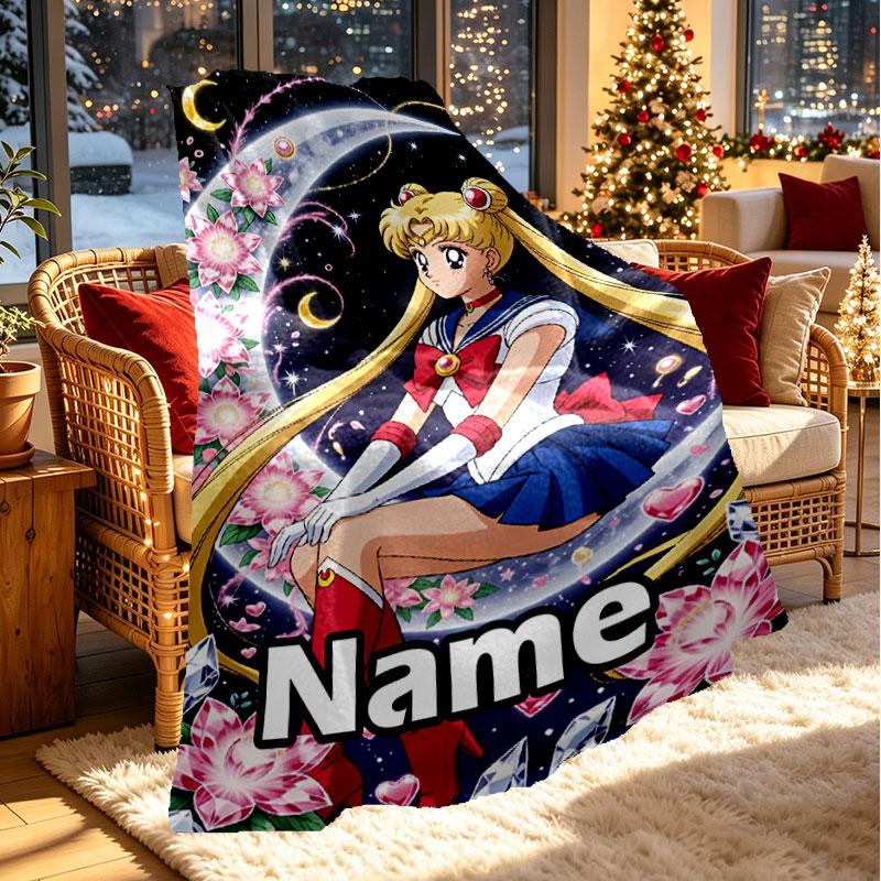 Benutzerdefinierte personalisierte Sailor Moon Druckdecke, Heimdekoration, Schlafzimmer, Sofa, Camping, Couch, Geschenke für Geburtstag Weihnachten