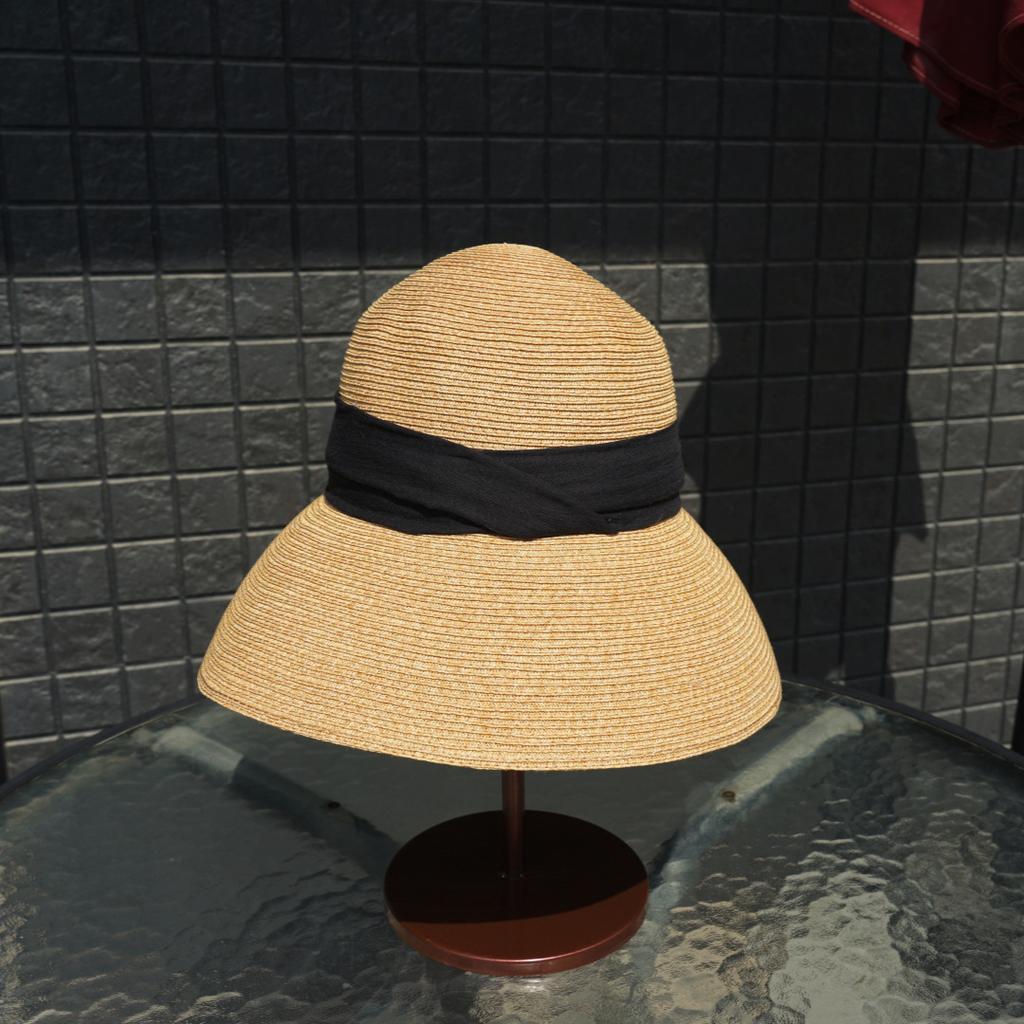 Japanese Retro Cotton And Linen Cloth Large Brim Basin Hat Women'S Summer Vacation Beach Sunshade Sun Protection Foldable Casual Straw Hat