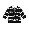 Print Tops For Youth Girls V Neck Button 3/4 Sleeves T-Shirts Trendy Tops Outfit Tees