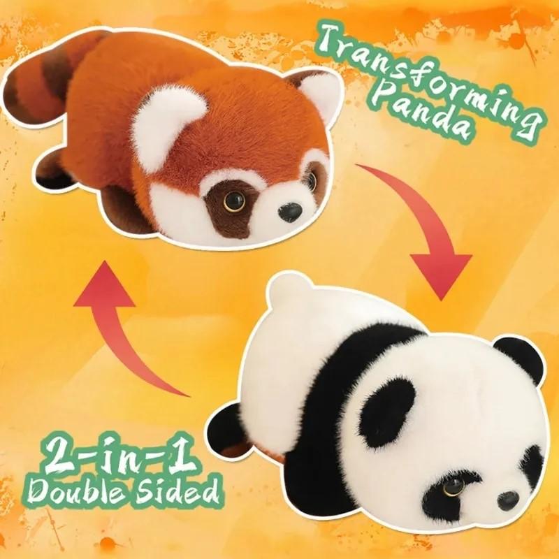 

20-50Cm Simulation Stuffed Panda Turns Into Red Panda Flip Transformation Super Soft Plush Doll Baby Comfort Toy For Girls Boys (As shown-32858)-