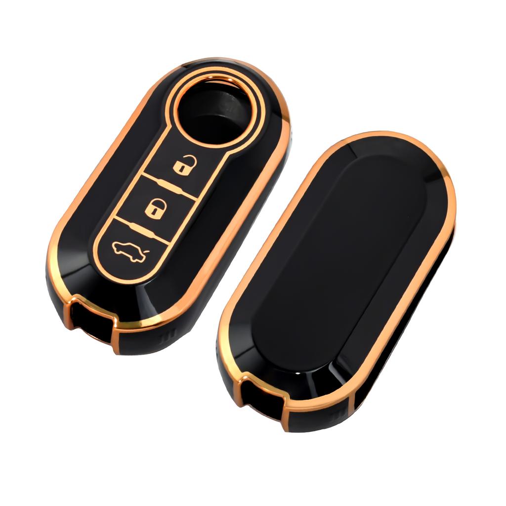 Fashion Car Key Case Cover For Fiat 500 Ducato Panda 500L Punto Lancia Musa For Citroen For Citroen Car Keyring Luxury Leather