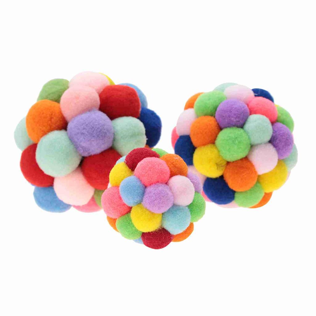 Pet Colorful Plush Toy Playing Ball Dog Puppy Cat Exercise Interactive Training Tool