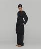 Amomento Sheer Cotton Drawstring Top_Black