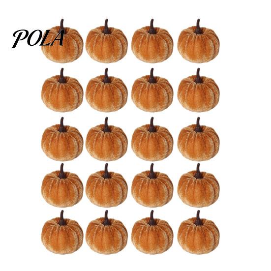 Decorative Fabric Pumpkins 20 PCS Velvet Pumpkin Ornaments, Multi-Color Artificial Fall Harvest Decor Soft Matte Ornaments for Mantel Table