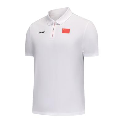 Li Ning Glory Series Απλό Λογότυπο Μάρκας Άνετο Casual Ευέλικτο Μπλουζάκι Πόλο κοντομάνικο Unisex Μπλουζάκια Πόλο Στάνταρ-Λευκό APLUA97-2