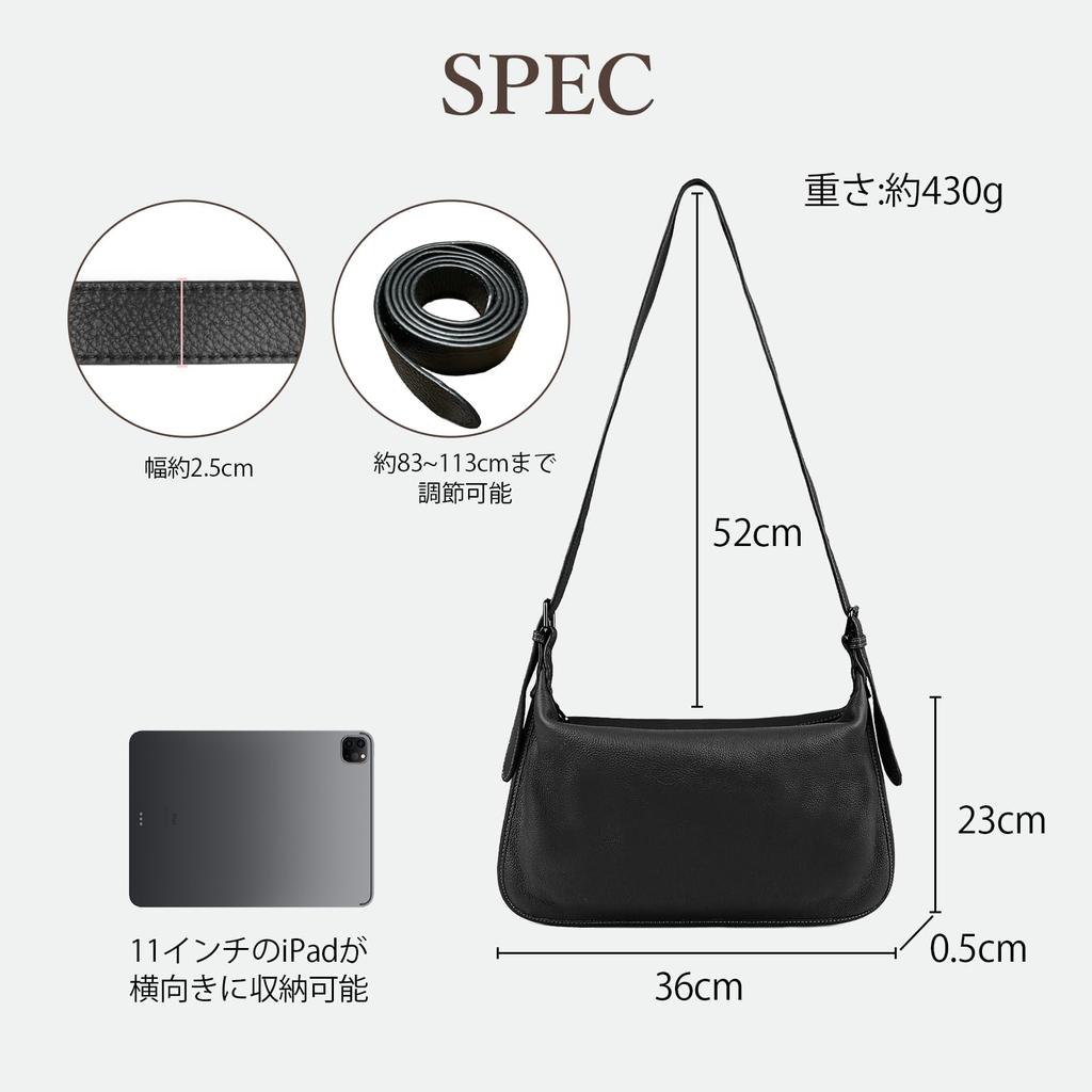 [imeetu] Premium Genuine Leather Shoulder Bag, Soft and Slim, for Women, Crossbody or Shoulder Bag, High-Quality Look, Stylish, Large Capacity, Slim,