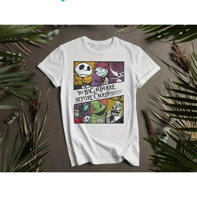 2025 Women's Printed Pattern T-shirt for Daily Leisure and Themed Activities, Wearing Neutral Pure Cotton Short Sleeved Shirt