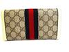 Authentic GUCCI GG Ophidia White Leather Web Strip Continental Wallet #b142  Open box