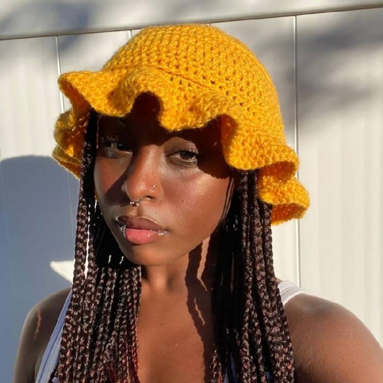 Girl Travel Fisherman Hat Sun Protective Hat Girl Photography Knitted Bucket Hat