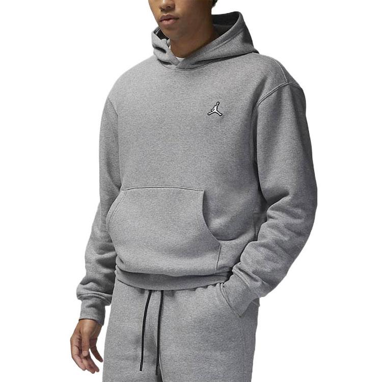 Jordan Solid Color Logo Print Hoodie Men Hoodie Gray DQ7467-091