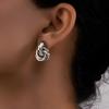 1 Pairs Metal Knot Hoop Earrings for Women Fashion Gold Silver Color Geometric Earring Cute Jewelry for Daily Wear