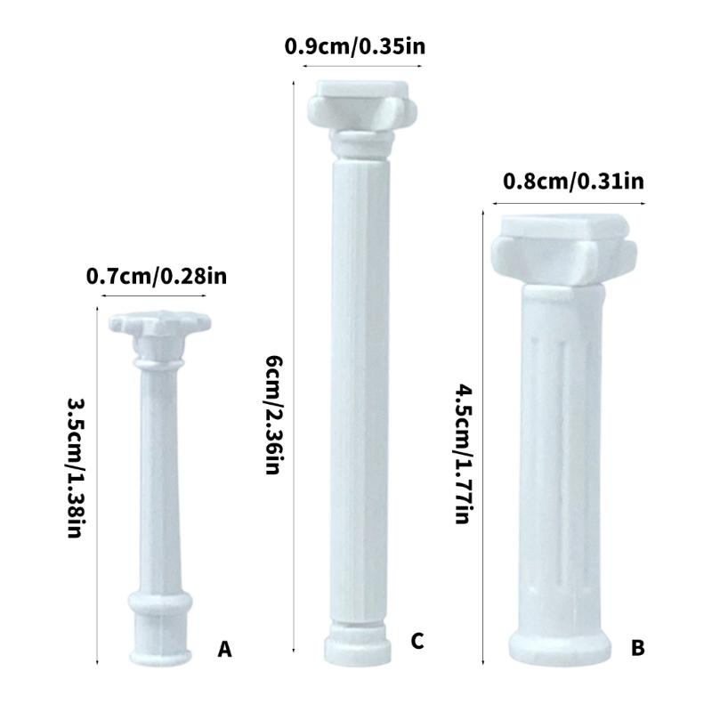 6Pcs Mini Roman Pillar Plastic Greek Roman Column Roman Priest Cloths Myth DIY Sand Table Scene Accessories Home Decors