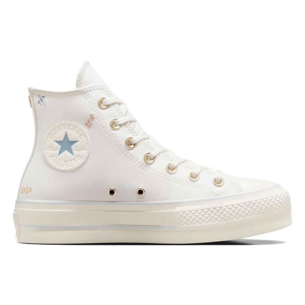 Converse Chuck Taylor All Star Lift Platform High Tiny Tattoos Women Sneakers Cream Vintage-White Cocoon-Blue A07135C