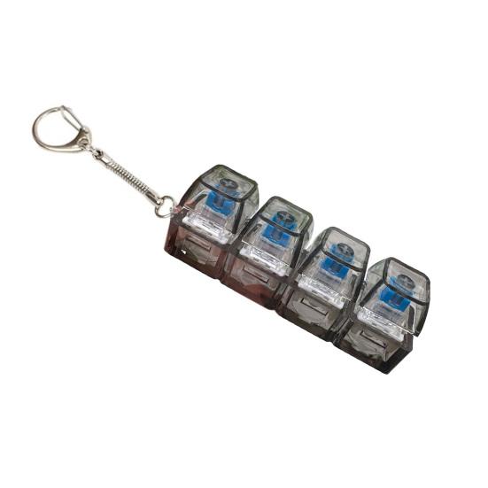 Yousheng Jucărie Fidget Tastatură cu 4 Taste cu Lumină Eliberare Stres Capac Transparent Tastatură Clicker deget Breloc Buton Decompresie Jucărie Senzorială