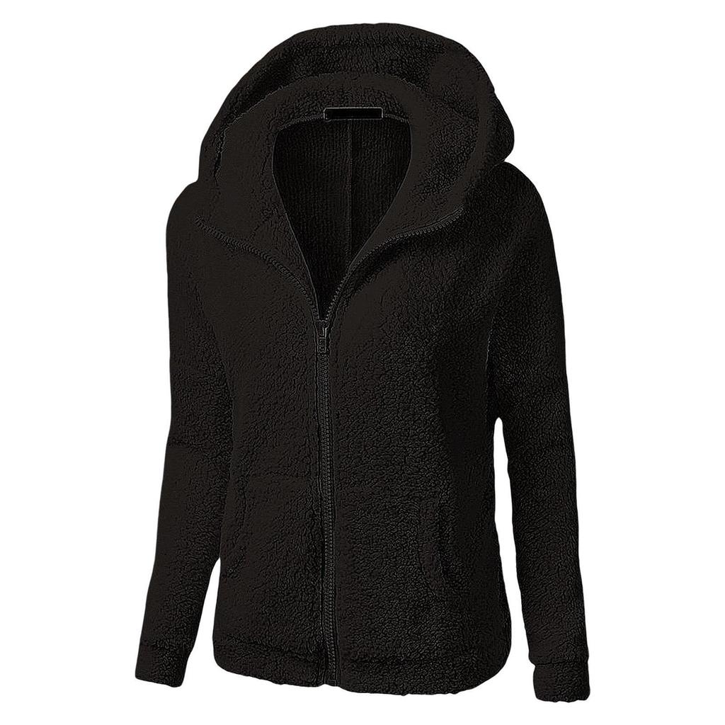 2025 Damen Herbst/Winter Kapuzen-Plüsch-Sweatshirt mit Reißverschluss