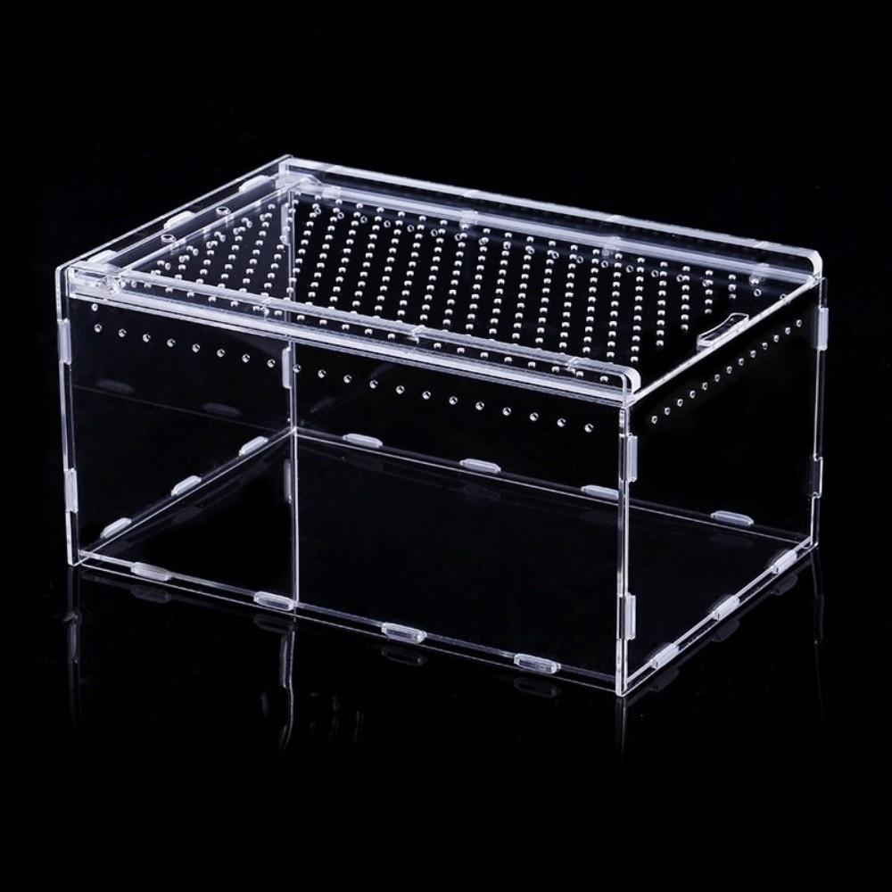 Ventilated Reptiles Terrarium Transparent Lizard Breeding Box New Reptile Kennel  for Snake 10x10x10cm-A