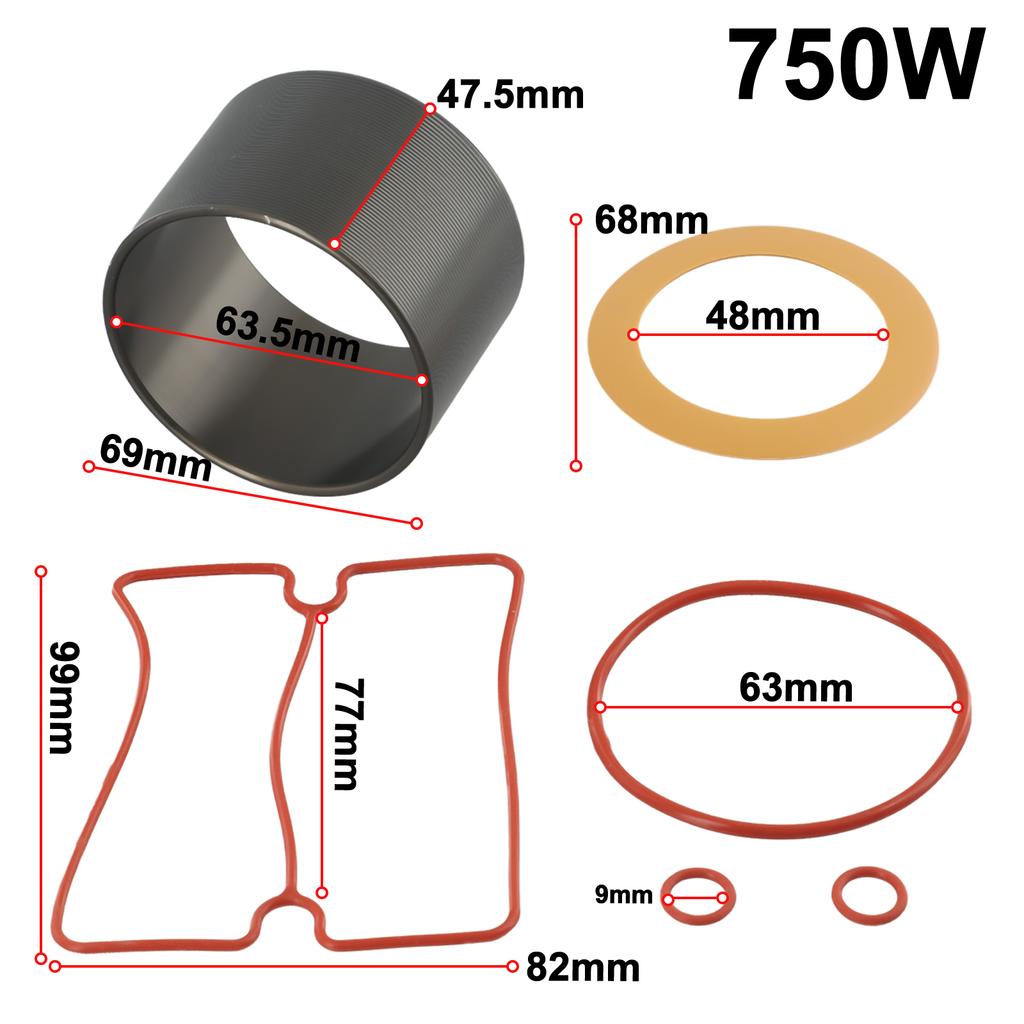 Air Compressor Oil Free Cylinder Sleeve Piston Cylinder Ring Kit 550W 750W 1100W 1500W For Air Compressor Accessories