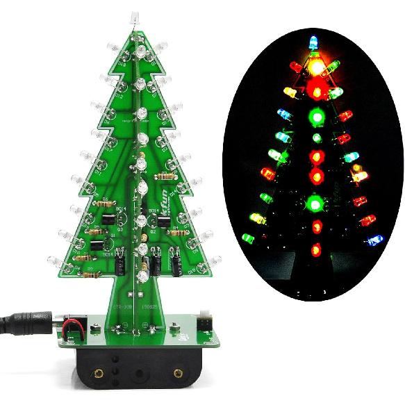 Gikfun Christmas Tree 3D Xmas Tree Led DIY Kits 7 Color Flash Circuit LED EK1697