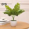 1 Branch Exquisite Workmanship Artificial Green Plant No Water Need Useful 9 Heads Fake Perilla Leaf Artificial Plant Decoration