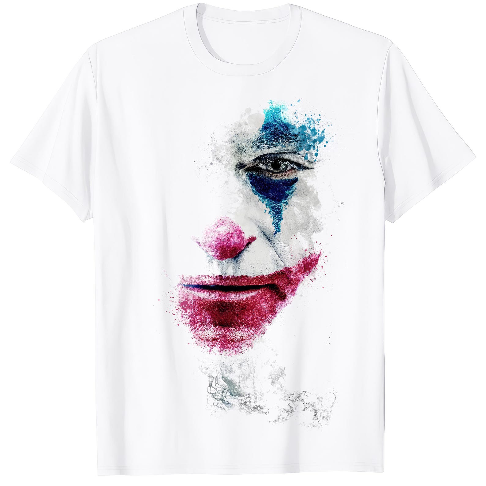Clown Face Halloween Horror T shirt Scary Spooky Graphic Tee Costume Gift M