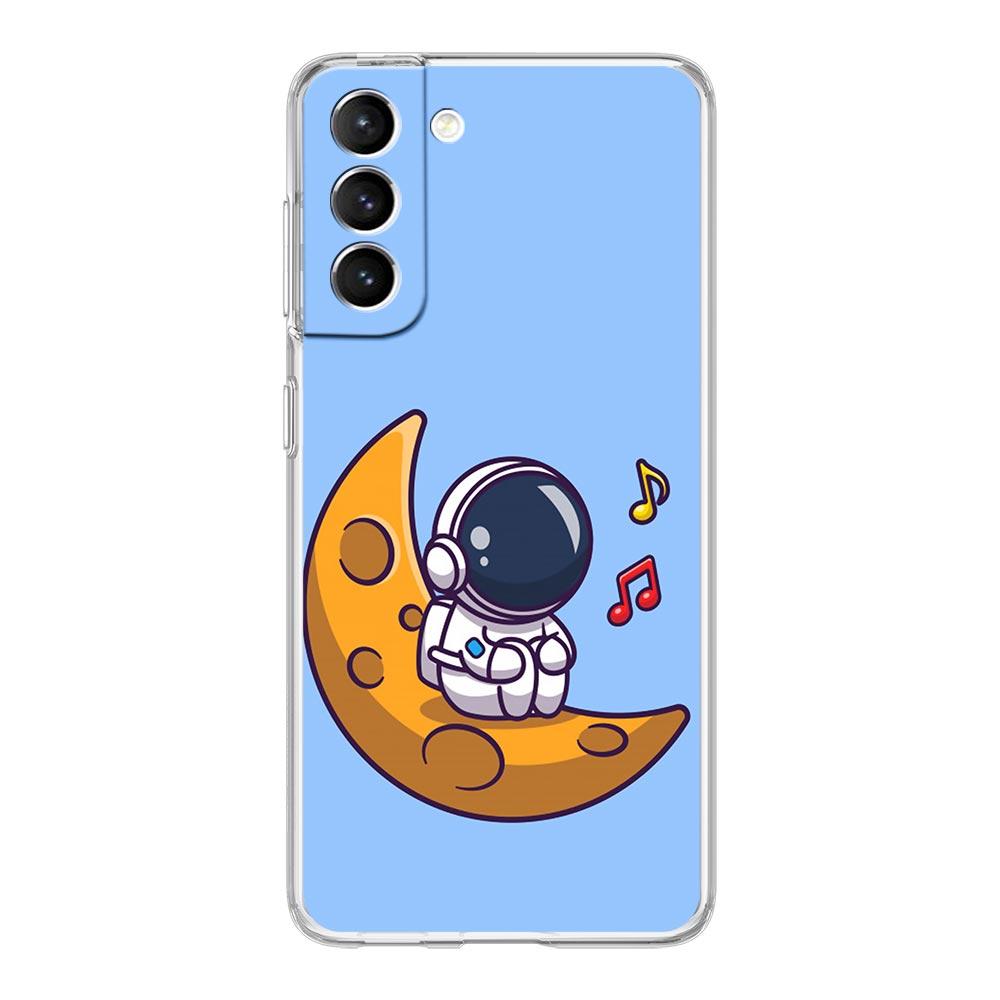 

Planet Cute Astronaut Phone Case For Samsung Galaxy S22 5G S20 Ultra S21 FE 5G S10E S9 S8 S10 Plus Note 20 10 Soft Clear Cover Note 10 Plus
