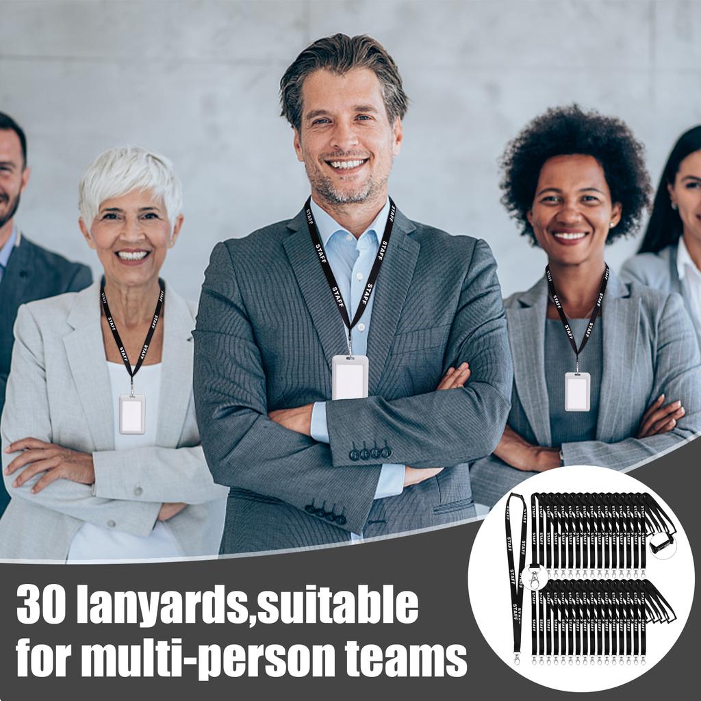 30Pcs Staff Lanyards Staff Badge Lanyard Keychain Lanyards Wrist Neck Lanyards Keychain Badge Holder Phone String Holder Lanyard