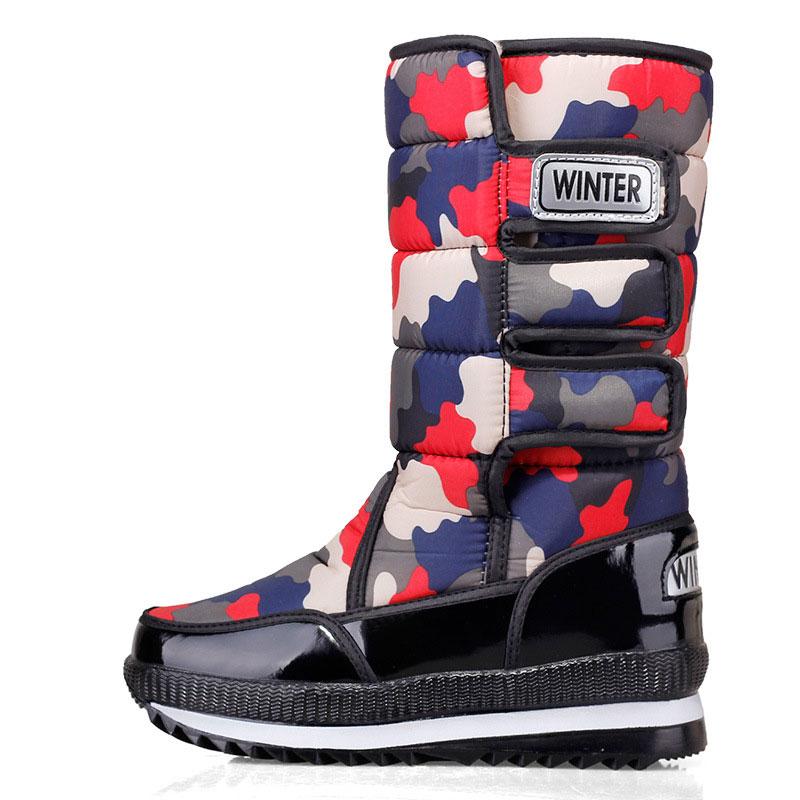 Women Snow Boots Platform Shoes Woman Winter Boots Thick Plush Waterproof Non-Slip Mid-Calf Boots Women Winter Shoes Botas Mujer