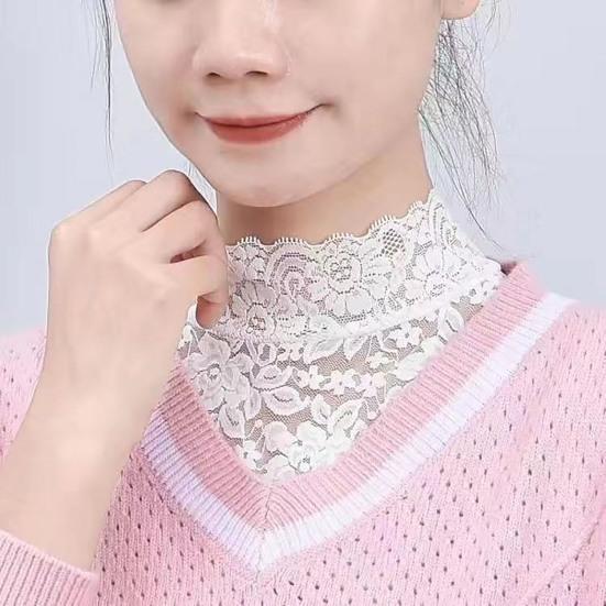 Fake Collar Turtleneck Hollow Out Flower Embroidery Detachable Shirt Design Clothing Accessories Breathable Lady Shirt Lace False Collar for Daily