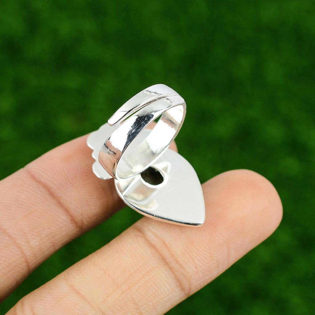 Gift For Women Stackable Flower Adjustable Ring 925 Silver Natural TigerS Eye