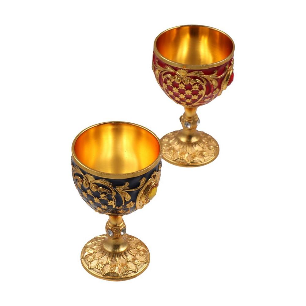 European Style Vintage Metal Wine Cup Embossed Goblet Decorative Wine Glasses Gift