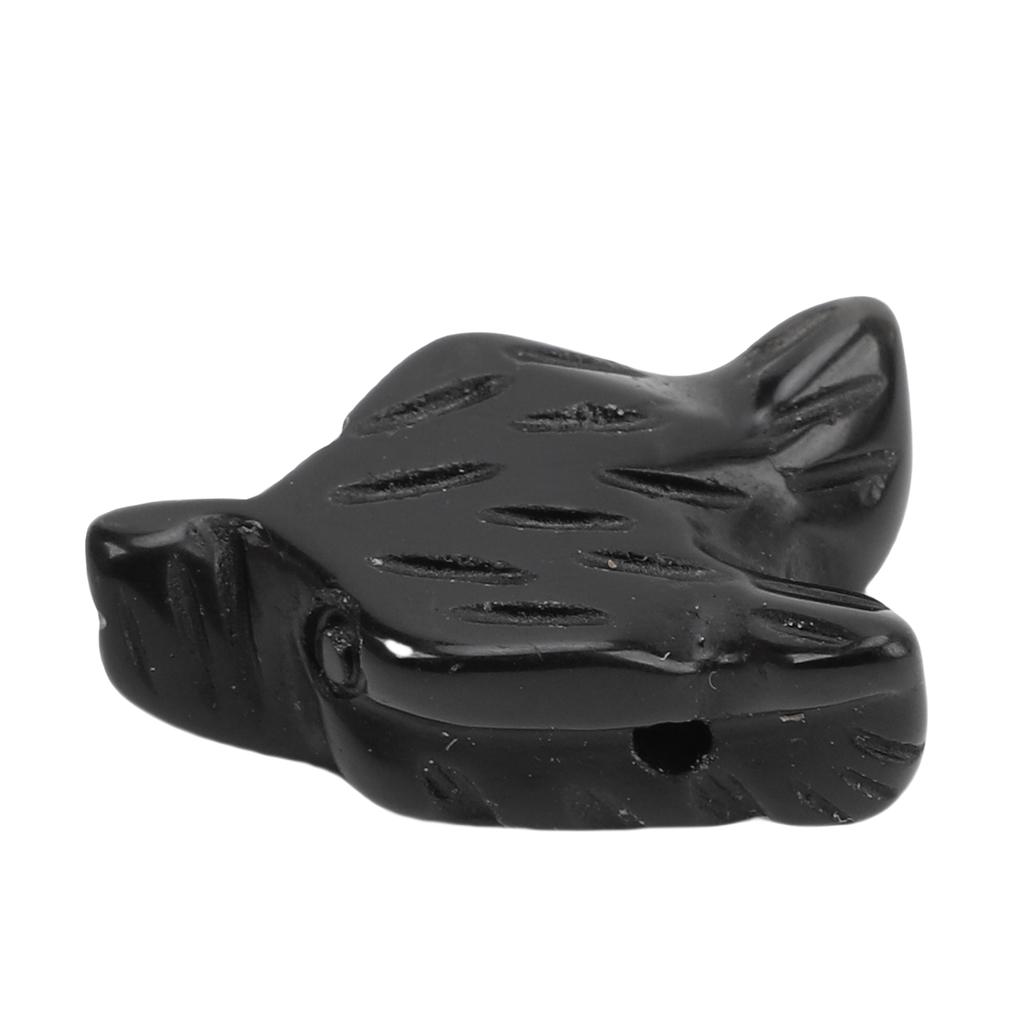 Wolf Head Shape Pendant Carved Animal Statue Decoration for Men Women Jewelry Making Holiday Present