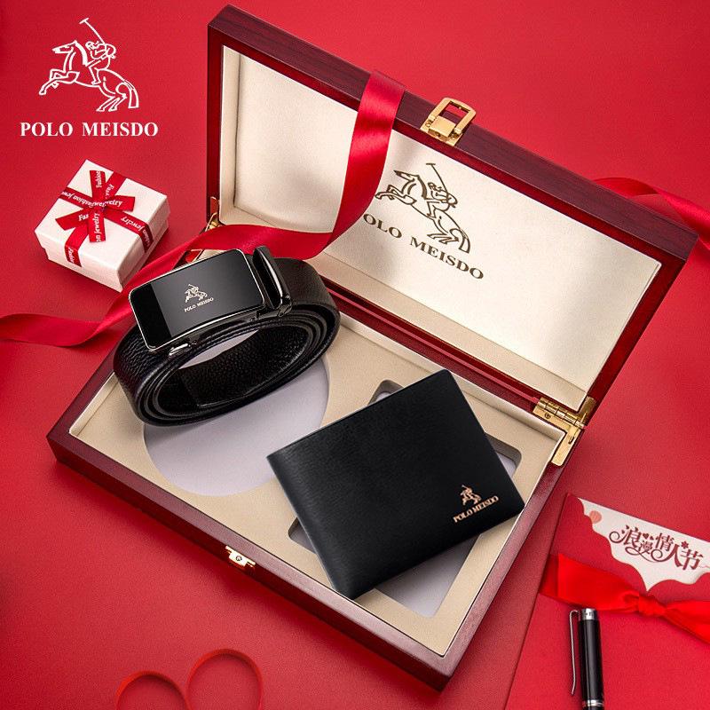 

Paul Официальный мужской подарочный набор из натуральной кожи: ремень и кошелек с автоматической пряжкой 130cm