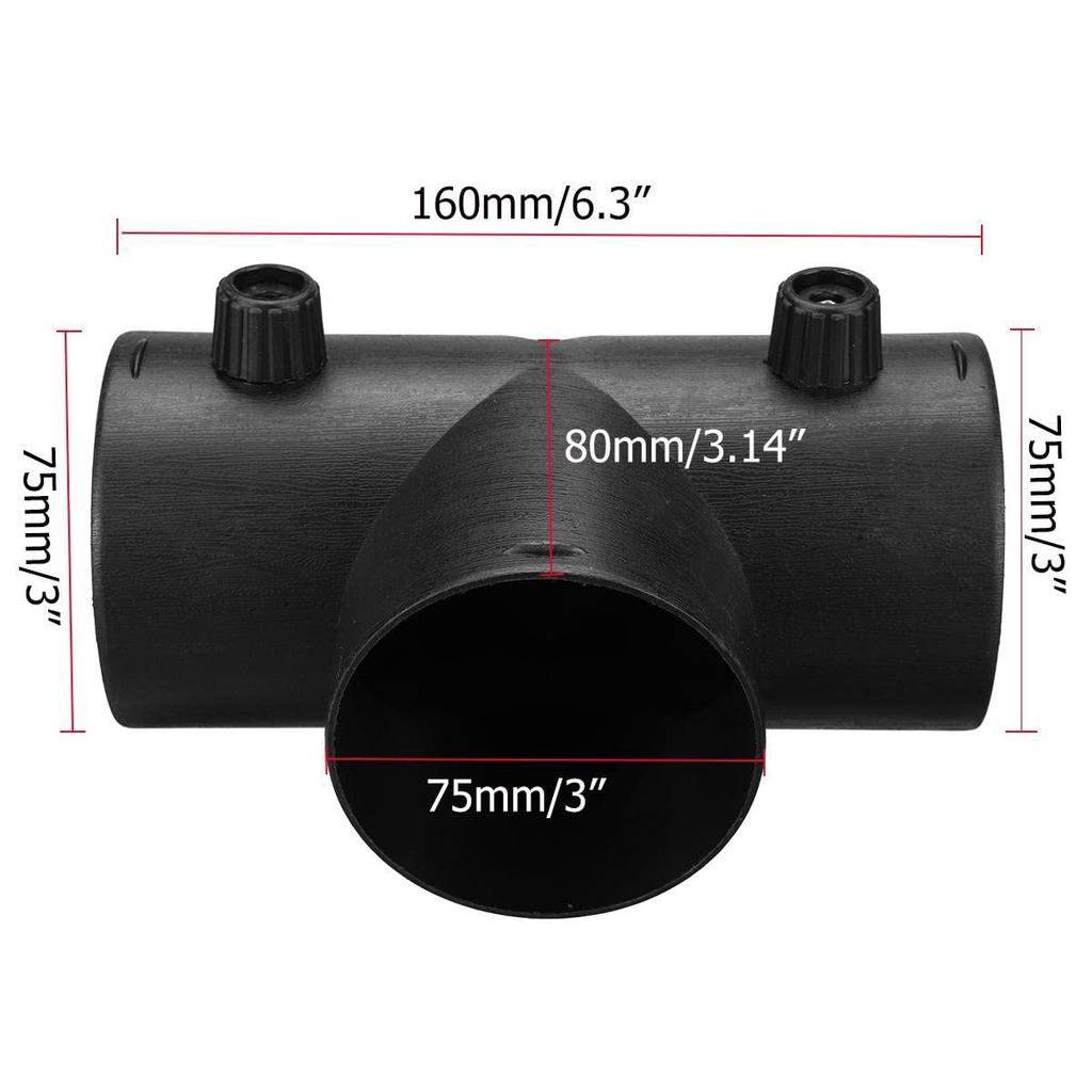 Cupsofu 75mm T Shape Perheater Air Vent Exhaust Connector with Dual Adjust Valve Flaps for Air Heater