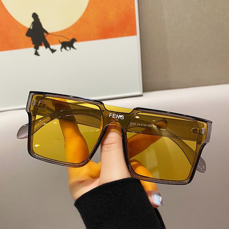 

New Style Sunglasses Men s Large Frame Anti-Uv Women s Trendy Slimming Cool Looking Glasses Driving Glasses