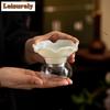 HOYIHM Frost Moon White Ice Jade Glass Tea Separator Infusor Boutique Tea Strainer Dispenser Tea Maker Tea Filter Tea Ceremony