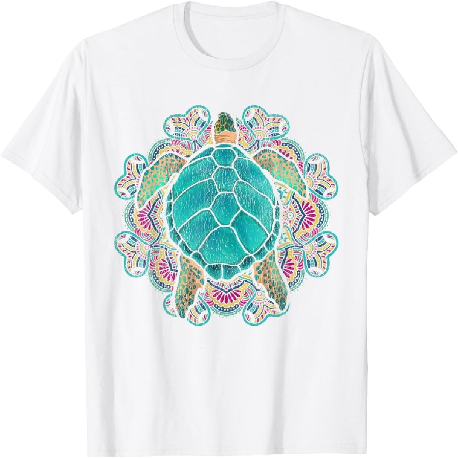 Sea Animal Turtle Lover Polynesian Tattoo Tribal Turtle T-Shirt S