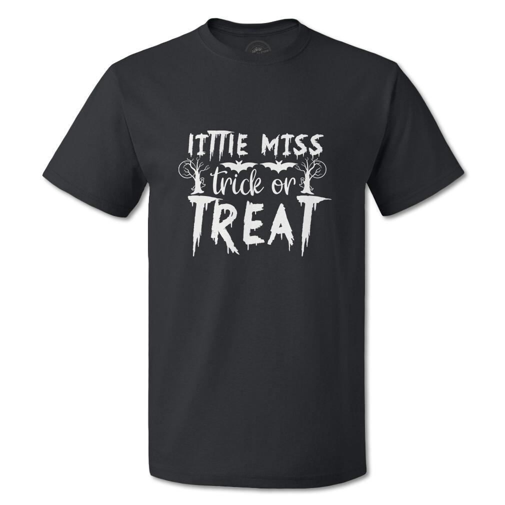 Funny Graphic T Shirts Little Miss Trick Or Treat Bat Ghost Cotton Fright Top L